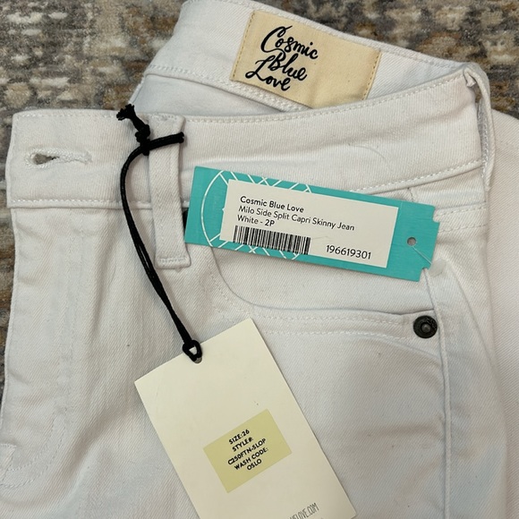 NWT Cosmic Blue Love side split capri skinny jean size 26 - Picture 4 of 5
